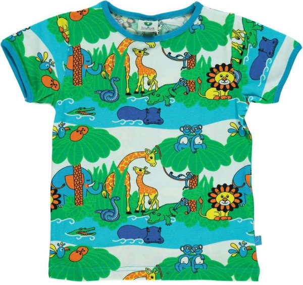 Smafolk T-Shirt with jungle, ocean blue