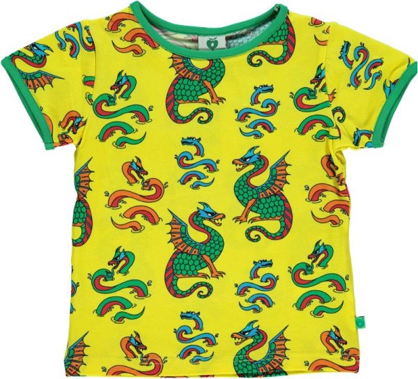 Smafolk T-Shirt with dragon yellow